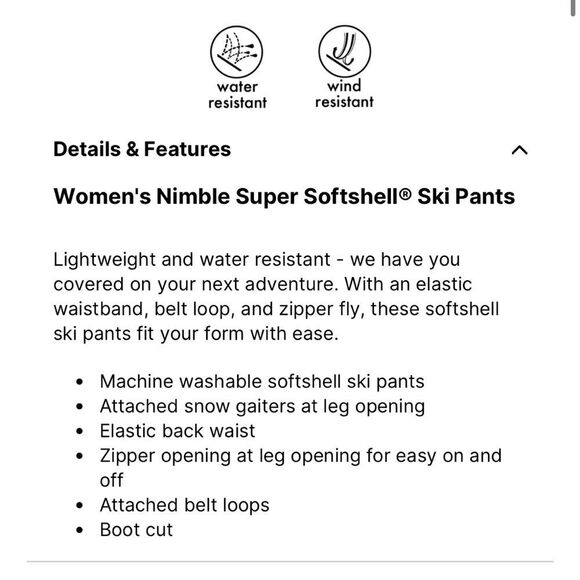 Free Country Women’s Nimble Super Softshell Ski Pants Small - Picture 5 of 5